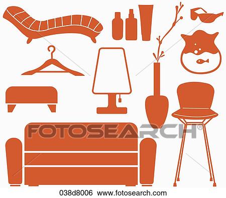 silhouette icons of interior goods View Large Illustration Stock Illustration - silhouette icons of interior goods. Fotosearch