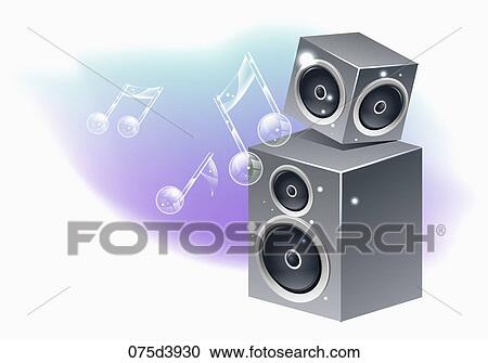 speakers and music icons View Large Illustration Clipart - speakers and music icons. Fotosearch