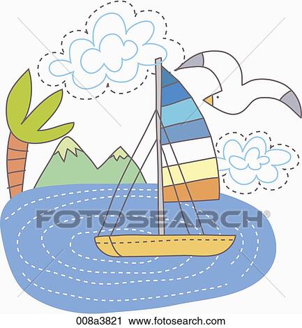 Clip Art - summer vacation and sea side. Fotosearch