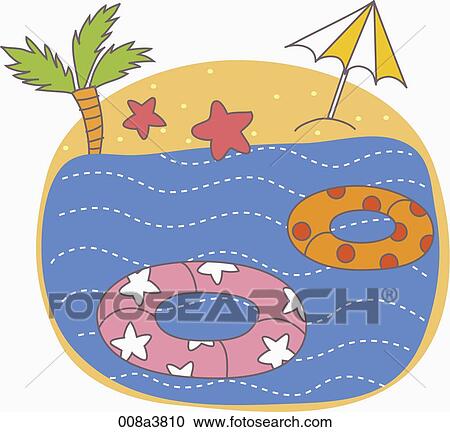 summer vacation and sea side View Large Illustration Clipart - summer vacation and sea side. Fotosearch