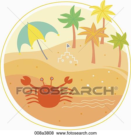 Stock Illustration - summer vacation and sea side. Fotosearch