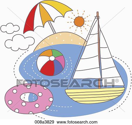 summer vacation and sea side View Large Illustration Stock Illustration - summer vacation and sea side. Fotosearch