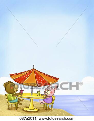 Clip Art - Summer vacation illustration in letters. Fotosearch