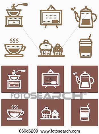 various types of coffee tool icons View Large Illustration Stock Illustration - various types of coffee tool icons. Fotosearch