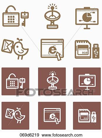 various types of computer icons View Large Illustration Stock Illustration - various types of computer icons. Fotosearch
