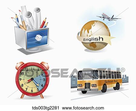 various types of education icons View Large Illustration Clip Art - various types of education icons. Fotosearch
