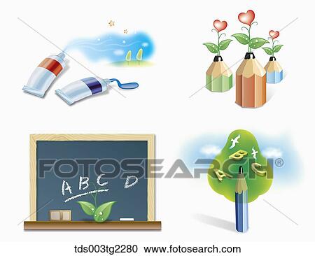 various types of education icons View Large Illustration Clipart - various types of education icons. Fotosearch