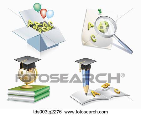 Stock Illustration - various types of education icons. Fotosearch