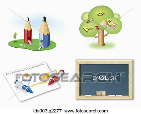 various types of education icons View Large Illustration Stock Illustration - various types of education icons. Fotosearch