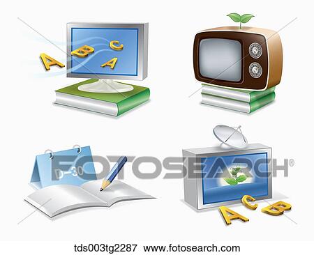 various types of education icons View Large Illustration Stock Illustration - various types of education icons. Fotosearch