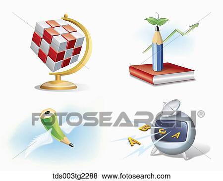 various types of education icons View Large Illustration Stock Illustration - various types of education icons. Fotosearch