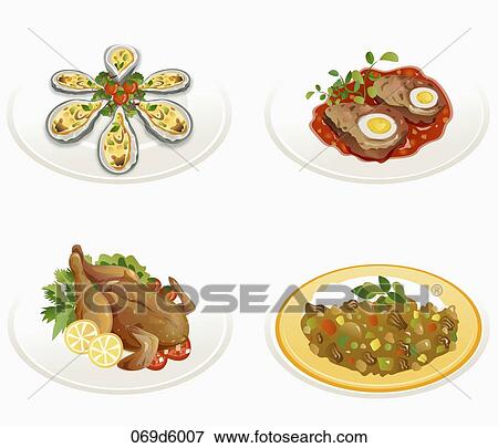 various types of food View Large Illustration Stock Illustration - various types of food. Fotosearch
