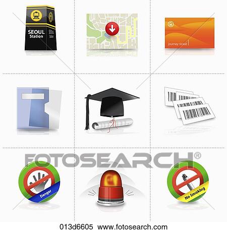 Stock Illustration - various types of icons. Fotosearch