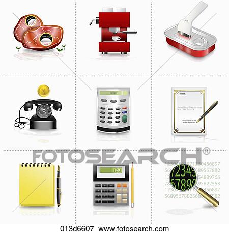 various types of icons View Large Illustration Stock Illustration - various types of icons. Fotosearch