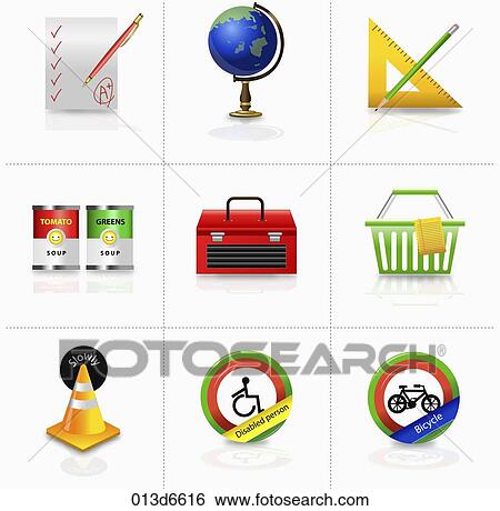 various types of icons View Large Illustration Stock Illustration - various types of icons. Fotosearch