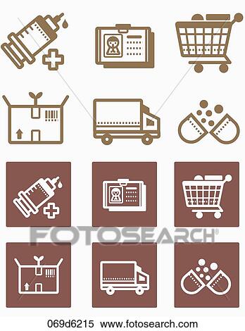 various types of medical icons View Large Illustration Stock Illustration - various types of medical icons. Fotosearch
