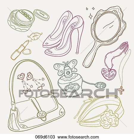 Drawing - various types of object. Fotosearch