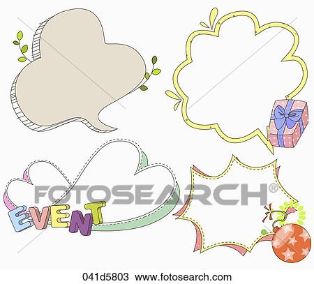 various types of sticker icons View Large Illustration Drawing - various types of sticker icons. Fotosearch