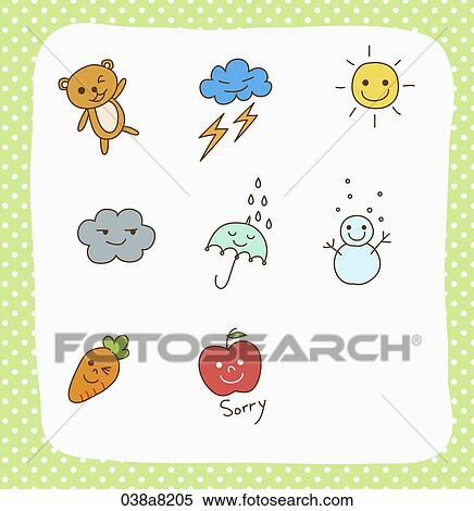 various types of sticker icons View Large Illustration Stock Illustration - various types of sticker icons. Fotosearch