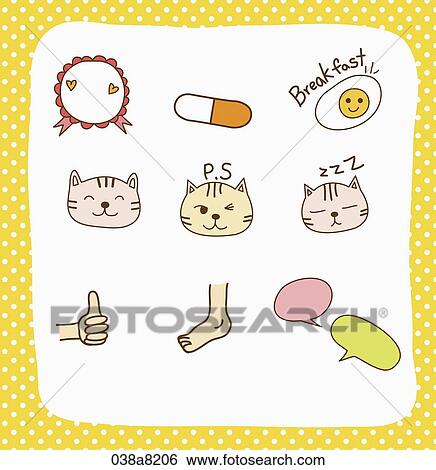 Stock Illustration - various types of sticker icons. Fotosearch