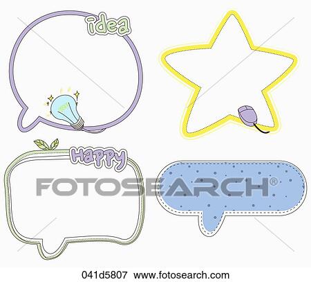 various types of sticker icons View Large Illustration Stock Illustration - various types of sticker icons. Fotosearch
