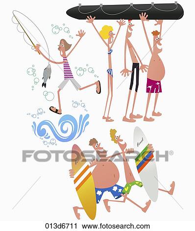 Clip Art - various types of summer vacation icons. Fotosearch