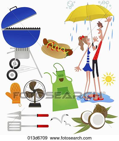 Stock Illustration - various types of summer vacation icons. Fotosearch