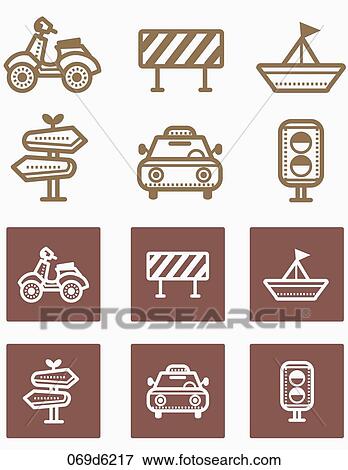 various types of transportaion icons View Large Illustration Stock Illustration - various types of transportaion icons. Fotosearch