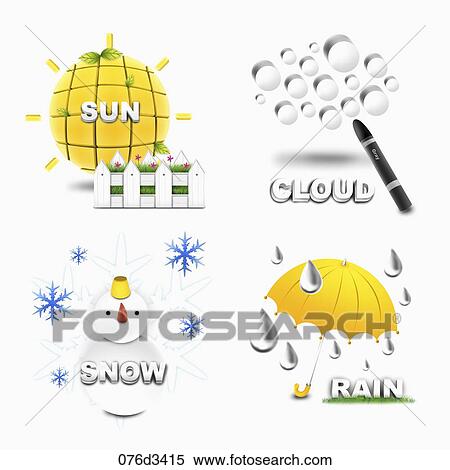 Stock Illustration - weather icons. Fotosearch
