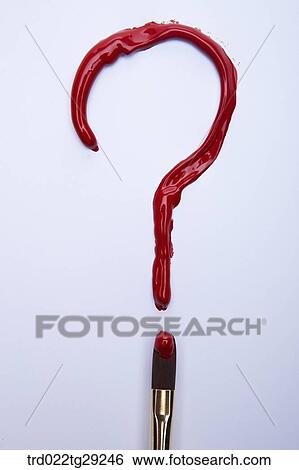 brush wrote question mark in red color View Large Photo Image Stock Photograph - brush wrote question mark in red color. Fotosearch