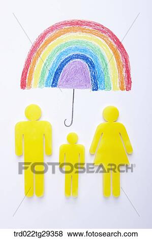 Stock Photo - family under the umbrella. Fotosearch