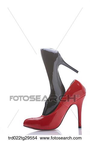 Picture - red and black high heels. Fotosearch