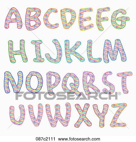 alphabet in calligraphy View Large Illustration Clip Art - alphabet in calligraphy. Fotosearch