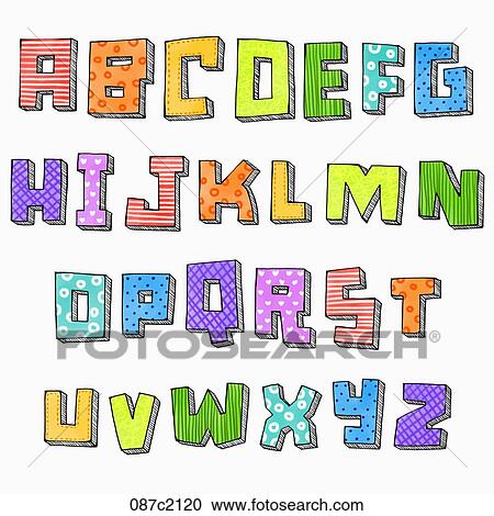 Clipart - alphabet in calligraphy. Fotosearch