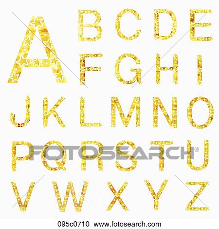 Clipart - alphabet in calligraphy. Fotosearch