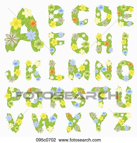 Drawing - alphabet in calligraphy. Fotosearch