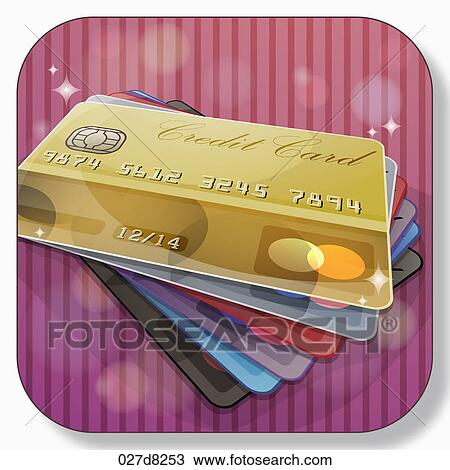 Drawing - application icon for credit card. Fotosearch