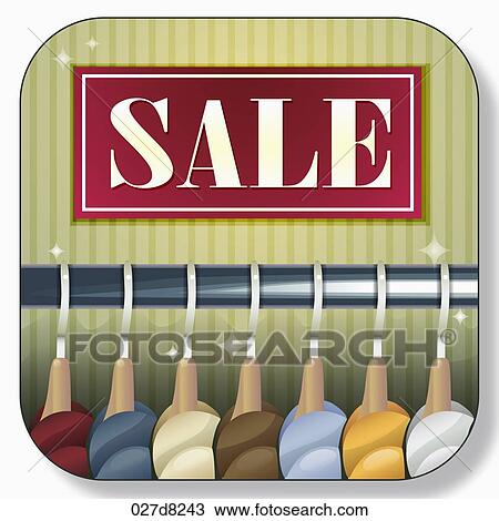 Drawing - application icon for shopping. Fotosearch