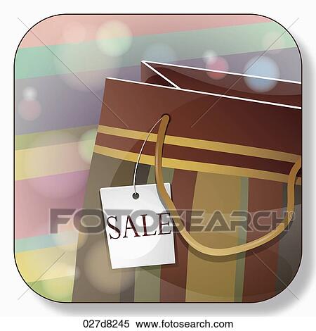 Stock Illustration - application icon for shopping. Fotosearch