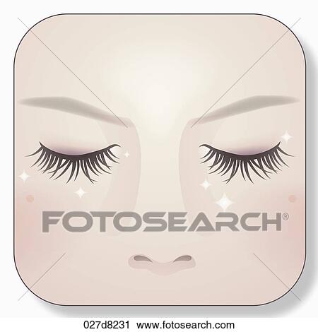 Clip Art - application of icon for eyebrows. Fotosearch