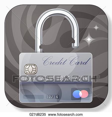 Stock Illustration - application of icon for the security of credit cards. Fotosearch