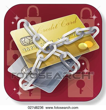 application of icon for the security of credit cards View Large Illustration Stock Illustration - application of icon for the security of credit cards. Fotosearch