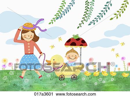 Clip Art - baby riding mini car. Fotosearch