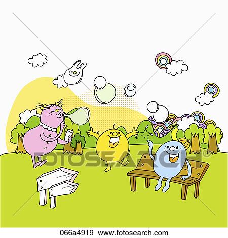characters having fun together View Large Illustration Stock Illustration - characters having fun together. Fotosearch