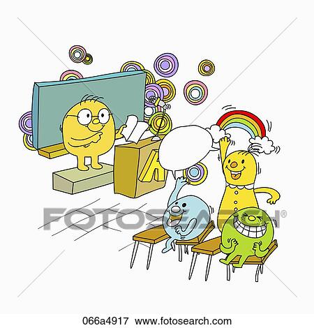 Stock Illustration - characters having presentation. Fotosearch
