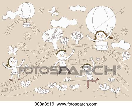 children enjoying their time in amusement park View Large Illustration Stock Illustration - children enjoying their time in amusement park. Fotosearch