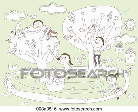 Stock Illustration - children enjoying their time in various background. Fotosearch