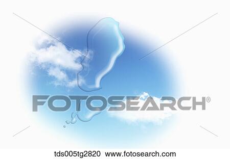 Clipart - cloud and exclamation in water . Fotosearch