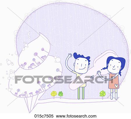 couple in togetherness have enjoyed their summer vacation View Large Illustration Stock Illustration - couple in togetherness have enjoyed their summer vacation. Fotosearch