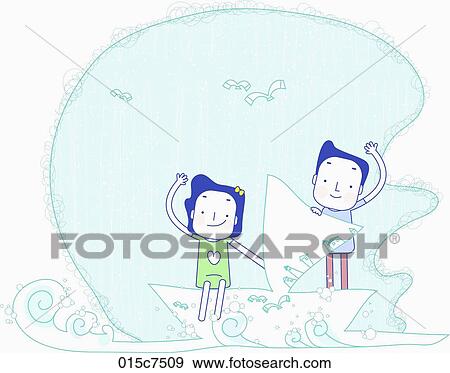 couple in togetherness have enjoyed their summer vacation View Large Illustration Stock Illustration - couple in togetherness have enjoyed their summer vacation. Fotosearch